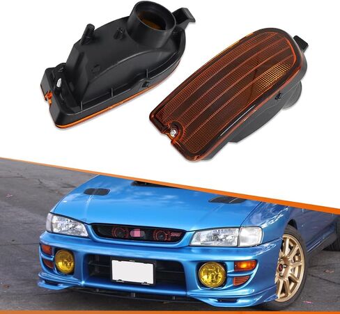 ADIIL 2PCS Amber Lens LED Front Bumper Signal Side Marker Light Housing Kit For 1999-2001 Subaru Impreza Side Marker Corner Parking Turn Signal Light Accessories in Saudi Arabia