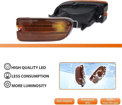 ADIIL 2PCS Amber Lens LED Front Bumper Signal Side Marker Light Housing Kit For 1999-2001 Subaru Impreza Side Marker Corner Parking Turn Signal Light Accessories in Saudi Arabia