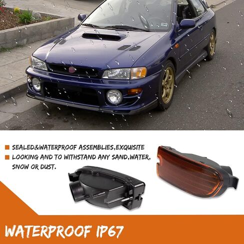 ADIIL 2PCS Amber Lens LED Front Bumper Signal Side Marker Light Housing Kit For 1999-2001 Subaru Impreza Side Marker Corner Parking Turn Signal Light Accessories in Saudi Arabia