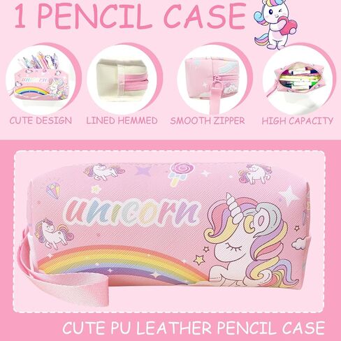 9 Pcs Cute Cartoon Ballpoint Pens Set–Kawaii Unicorn & Princess Ball Point Pen, 50 Stickers, Sticky Notes, Perfect Back-to-School Supplies Gift for Kids & Teens Easter Gift in Saudi Arabia