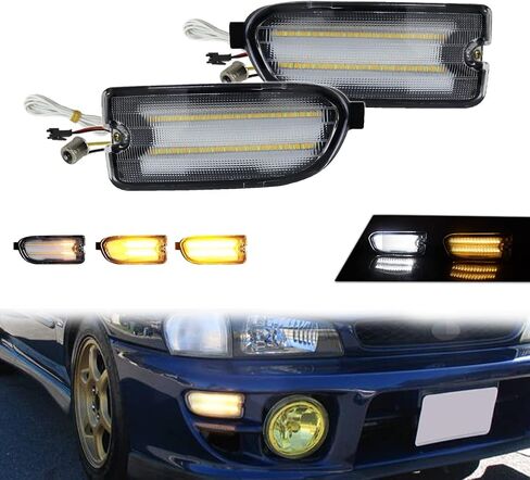 ADIIL 2PCS Amber Lens LED Front Bumper Signal Side Marker Light Housing Kit For 1999-2001 Subaru Impreza Side Marker Corner Parking Turn Signal Light Accessories in Saudi Arabia
