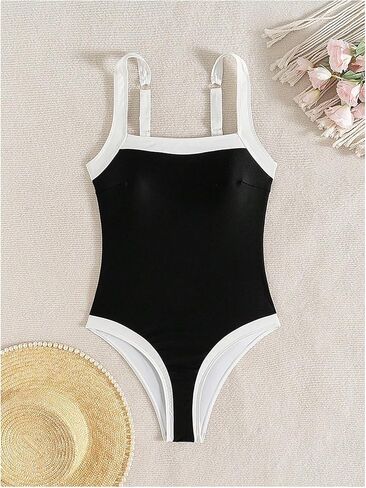 Wdirara Women's One Piece Swimsuit Control Control Suits Suits Color Block Switchedwear in Kuwait