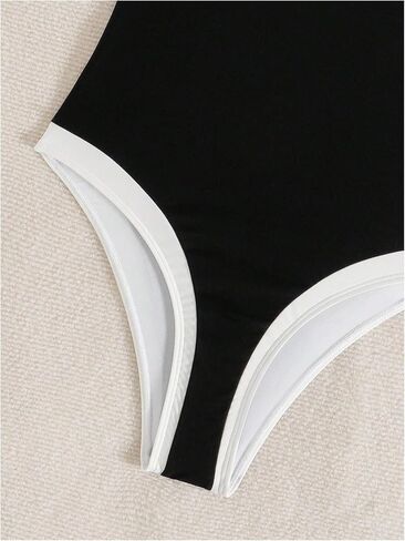Wdirara Women's One Piece Swimsuit Control Control Suits Suits Color Block Switchedwear in Kuwait
