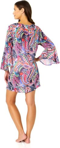 Women's Paisley Parade Bell Sleeve Tunic Swimsuit Cover Up in Saudi Arabia