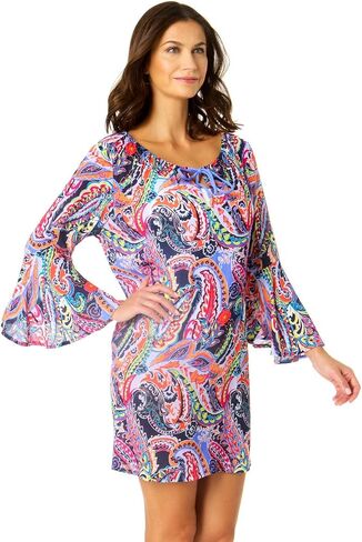 Women's Paisley Parade Bell Sleeve Tunic Swimsuit Cover Up in Saudi Arabia