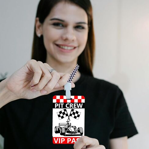 25 مجموعة من بطاقات Racing VIP Pass مع بطاقات Racing Lanyards Bulk PVC VIP Pass مع حبل أبيض وسوداء لحدث Gamer Race Car Party Fast One Party Supplies （Black） in Kuwait