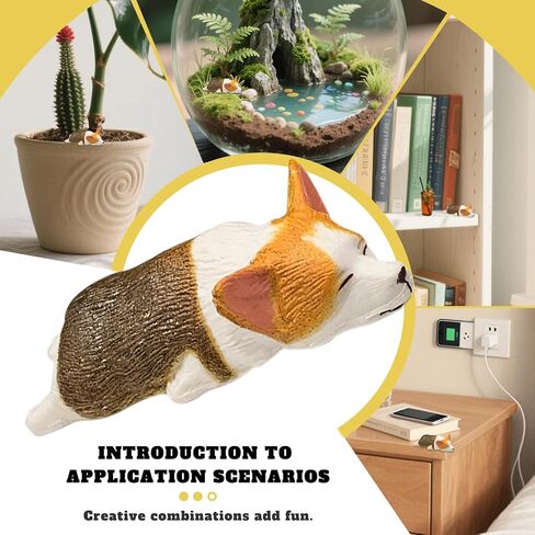 نوم Corgi & Ice Americana Dashboard Decorations ، زخرفة مرآة الرؤية الخلفية الكلب اللطيف ، والملحقات الداخلية للسيارات للنساء الرجال in Kuwait