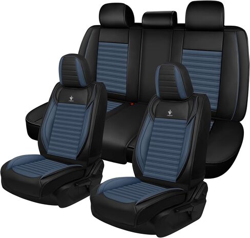 Car Seat Cover Fit for Subaru Forester 2000-2025 2026 Breathable and Waterproof Faux Leather Fashion Seat Covers,Non-Slip Easy to Install Car Interior Covers(Black&Blue,Full Set) in Saudi Arabia
