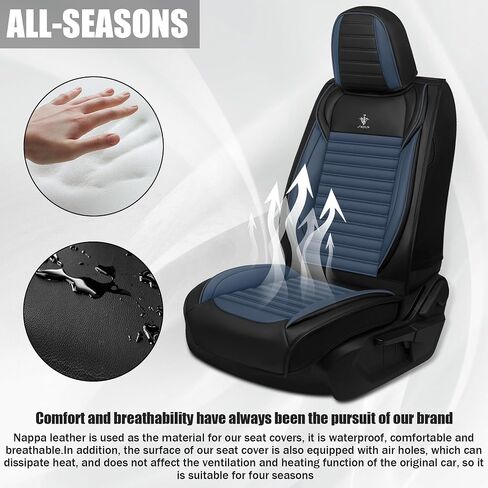 Car Seat Cover Fit for Subaru Forester 2000-2025 2026 Breathable and Waterproof Faux Leather Fashion Seat Covers,Non-Slip Easy to Install Car Interior Covers(Black&Blue,Full Set) in Saudi Arabia