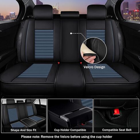Car Seat Cover Fit for Subaru Forester 2000-2025 2026 Breathable and Waterproof Faux Leather Fashion Seat Covers,Non-Slip Easy to Install Car Interior Covers(Black&Blue,Full Set) in Saudi Arabia