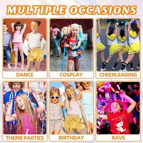 شورتات فتيات معدنية سراويل ساخنة لامعة للرقص الجمباز القصيرة اللامعة مع النظارات الشمسية in Kuwait
