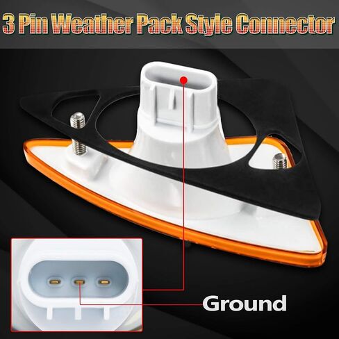 Xotic Tech 2pcs Front Side Marker Signal LED Light Lamp Compatible with Kenworth T660 T170 T270 T370 Semi-Trucks 2008-2017, 3000K Amber 12-SMD (Part # P54-1085-L P54-1085-R) in Saudi Arabia