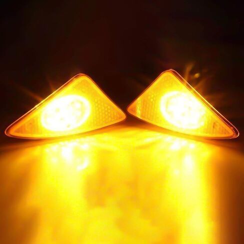 Xotic Tech 2pcs Front Side Marker Signal LED Light Lamp Compatible with Kenworth T660 T170 T270 T370 Semi-Trucks 2008-2017, 3000K Amber 12-SMD (Part # P54-1085-L P54-1085-R) in Saudi Arabia