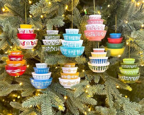 Vintage Bowl Christmas Ornament in Spring Blossom – Retro Holiday Tree Decor in Resin in Saudi Arabia