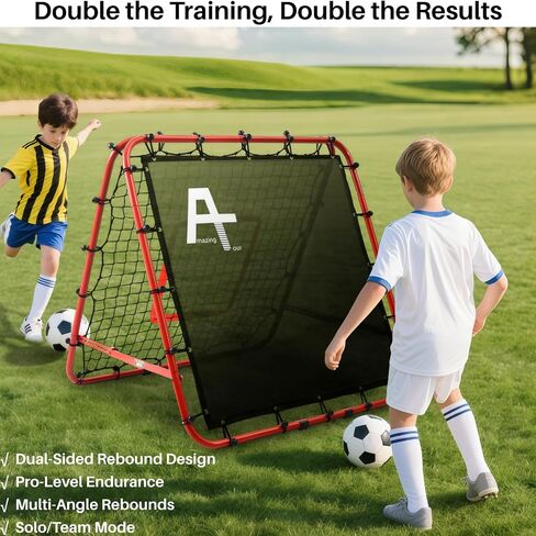 Double Sided Rebounder Net Soccer Training Equipment,Soccer Goal Kickback Target Adjustable for Kids Play Teaching Practise Equipment,Adjustable Portable Soccer Nets for Garden in Saudi Arabia
