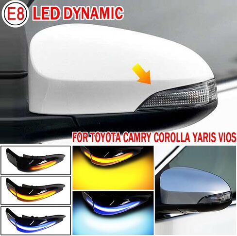 LED Dynamic Side Mirror Turn Signal Indicator Light Compatible for Toyota Corolla Camry Prius C Avalon RAV4 2013 2016 Indicator Blinker Sequential Rear View Mirror LED Light Pack for 2 in Saudi Arabia