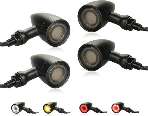 Motorcycle Universal LED Tail Lights Rear Front Turn Signals Bullet Brake Taillights Motorbike Running Light Compatible with Harley Yamaha Honda Kawasaki Suzuki in Kuwait