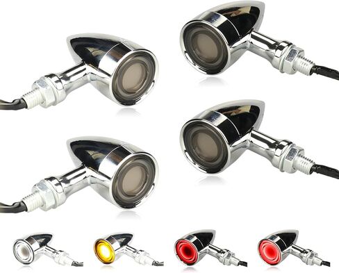 Motorcycle Universal LED Tail Lights Rear Front Turn Signals Bullet Brake Taillights Motorbike Running Light Compatible with Harley Yamaha Honda Kawasaki Suzuki in Kuwait