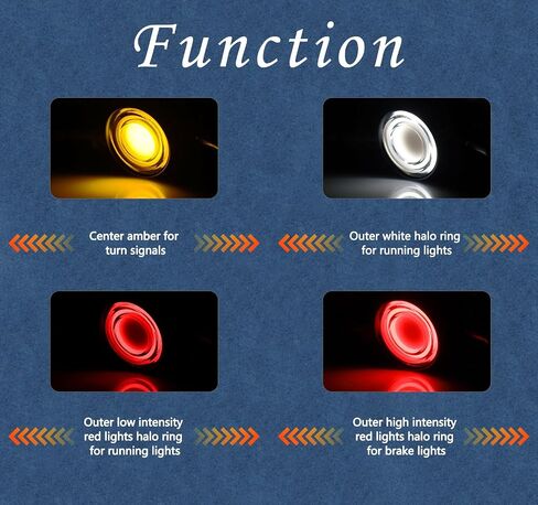 Motorcycle Universal LED Tail Lights Rear Front Turn Signals Bullet Brake Taillights Motorbike Running Light Compatible with Harley Yamaha Honda Kawasaki Suzuki in Kuwait