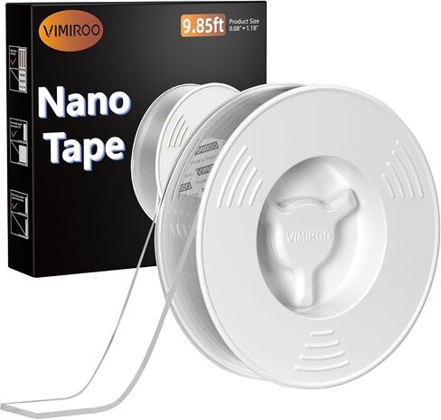 Double Sided Tape Heavy Duty Removable 9.85FT, Extra Large Nano Transparent Adhesive Tape, Clear Mounting Tape, Adhesive Strips for Picture Hanging, Wall, Poster, Carpet in Saudi Arabia