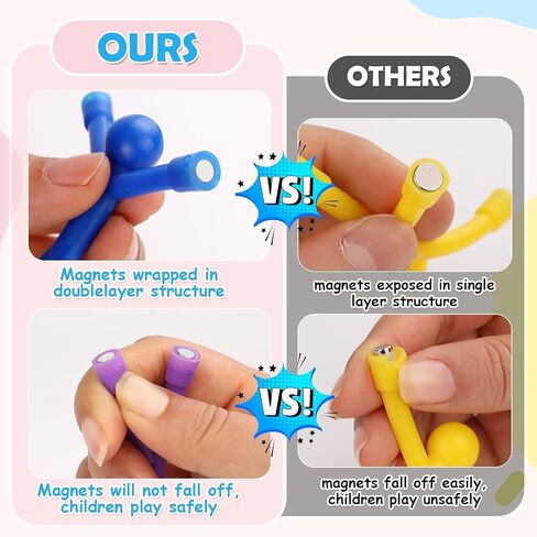 LOVIMAG Fridge Magnets Toys, 10 Pcs Magnetic Toys, Colorful Magnetic People, Magnet Men, Refrigerator Magnets for Kids, Quiet Fidget Toys for Travel, Cute Magnets for Whiteborad, Locker Decorative in Saudi Arabia