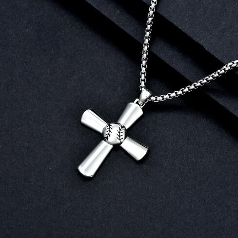 925 Sterling Silver Cross Pendant Necklace for Men & Boy with 2.5MM, 22+2 Inches Round Box Chain Jewelry Gift for Christmas, Valentine's Day, Father's Day, Birthday in Saudi Arabia