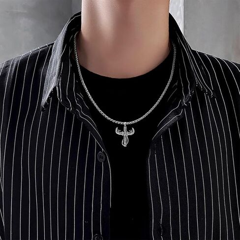 Cross Necklace for Men 925 Sterling Silver Christian Fish Hook Cross Pendant Jewelry for Dad Husband, w/Stainless Steel Chain 22''+2'' in Saudi Arabia