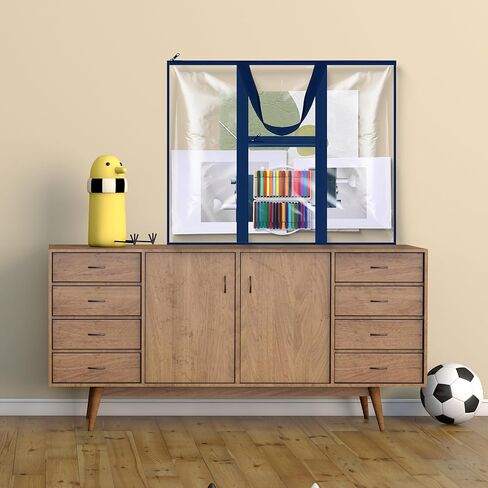 GILPROP 3 Pack Pack Barge Poster Storage Facs 31.5 "× 25.2" PVC Art Portfolio Portfolio Container Bulletin Poster مع جيوب مقبض سستة لمنظمة فنان المعلمين (Blcak ، Clear) in Kuwait