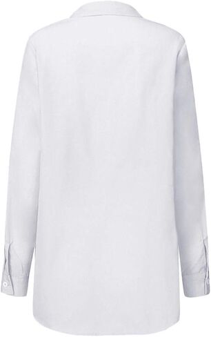 KUFV Women's Long Sleeve Button Down Shirts Tie Waist Casual Loose Blouses Tops in Kuwait