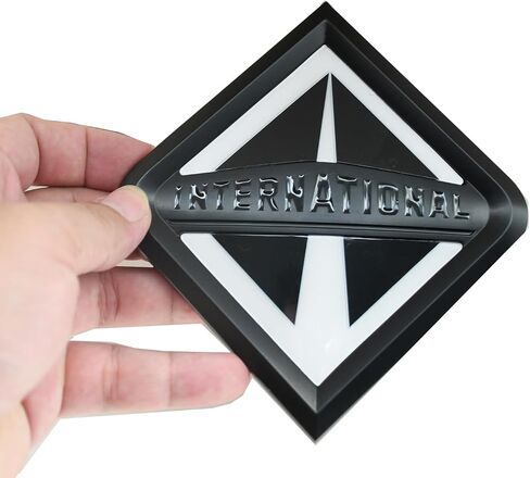 1x Grille International Emblem Truck Front Hood Badge Logo Replacement for International Truck All Series 3550901C2 (Black/White) in Saudi Arabia