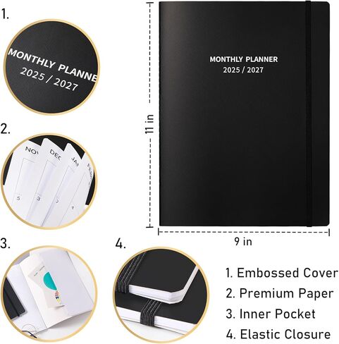 Maaibok Planner 2025-2026-2025-2026 المخطط الأكاديمي ، يوليو 2025-Jun 2026 Planner ، 8 "× 10" مخطط شهري أسبوعي مع علامات تبويب شهرية ، قوائم مهام ، ملزمة مزدوجة ، سميكة ، مثالية للتعلم in Kuwait