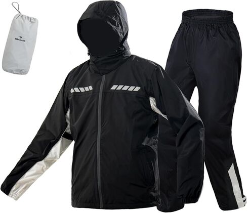 Rain Suit for Men Women, Waterproof Rain Jacket Pant for Motorcycle Golf Hiking Cycling Rain Gear Coat in Kuwait