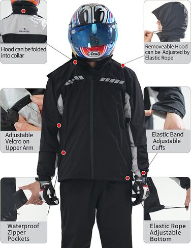 Rain Suit for Men Women, Waterproof Rain Jacket Pant for Motorcycle Golf Hiking Cycling Rain Gear Coat in Kuwait