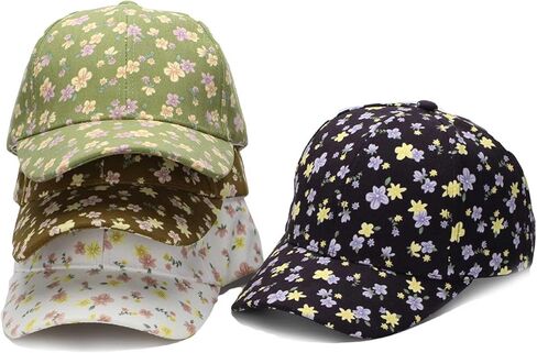 Women Fashion Floral Baseball Cap Ponytail Hat Dad Hat Adjustable Golf Tennis Hat Baseball Hat for Summer Sporting Hiking in Kuwait