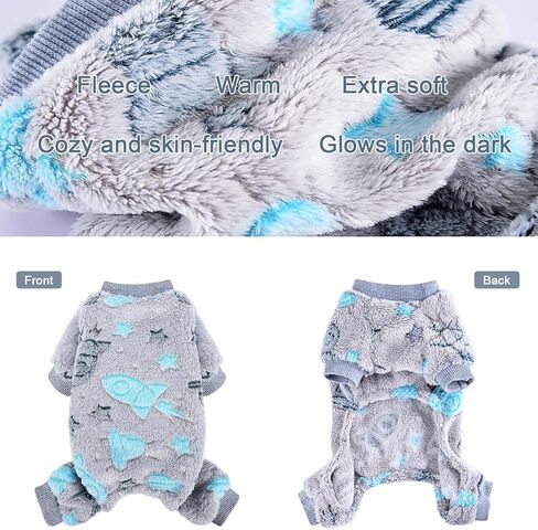 Sebaoyu Dog Pajamas for Small Dogs, Glow in Dark Tie Dye Unicorn Dog Sweater, Super Soft Velvet Material Yorkie Chihuahua Tiny Dog Clothes Outfits (XX-Small) in Kuwait