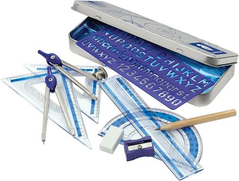 Staedtler Student Math Set, 6 Pieces, Compass, Protractor, Ruler, Pencil, Eraser and Sharpener, Zippered Pouch in Saudi Arabia
