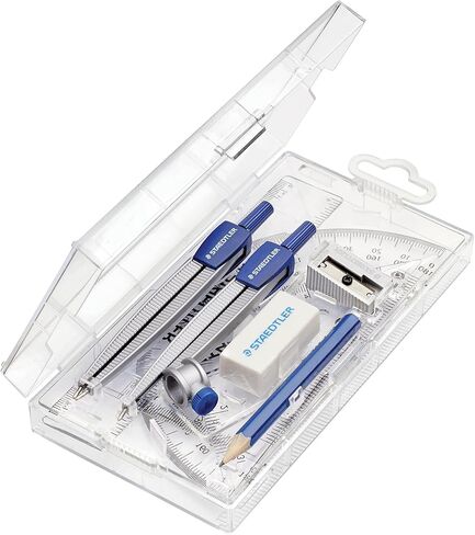 Staedtler Student Math Set, 6 Pieces, Compass, Protractor, Ruler, Pencil, Eraser and Sharpener, Zippered Pouch in Saudi Arabia