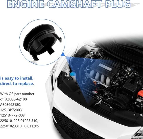 4Pcs Cylinder Head Rear Cam Plug with Seal Fits for Honda Civic Acura CR-V CR-Z HR-V Engine Insight Acura Integra 1990-2018 1.6 1.7 1.8 2.0L Semi-Circular Plug Replacement of 12513-P72-003 in Saudi Arabia