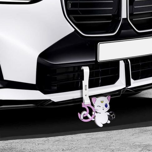 JDM Tsurikawa Ring Japanese Subway Train Bus Car Handle Cute Cat Moon Anime Cartoon Handle Hand Strap Rear Front Bumper Warning Rings Drift Charm Drift Car Accessory (ATMS-White Strap) in Saudi Arabia