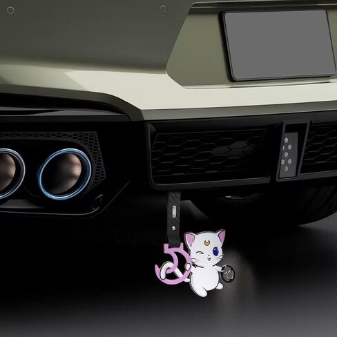 JDM Tsurikawa Ring Japanese Subway Train Bus Car Handle Cute Cat Moon Anime Cartoon Handle Hand Strap Rear Front Bumper Warning Rings Drift Charm Drift Car Accessory (ATMS-White Strap) in Saudi Arabia