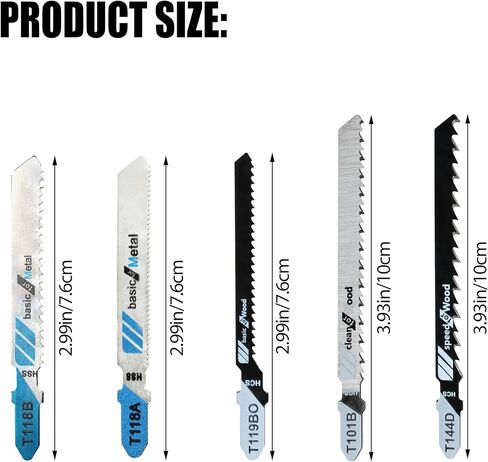 T-Shank Multi-Purpose Jigsaw Blades,Jig Saw Blade Set for Cutting Wood and Metal for Bosch, DEWALT, Hitachi Multi-Purpose Jigsaw Blades Assorted -25 Piece in Kuwait