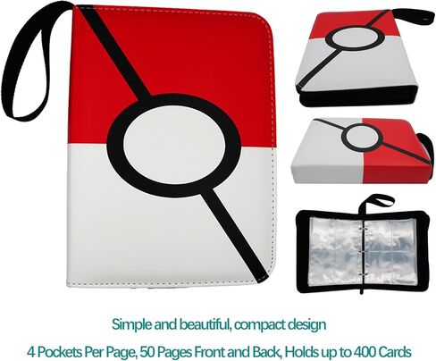 Football Card Binder, 400 Card Sleeves, 4 Pocket Card Binder, Card Collection Binder, Card Storage Organizer Case Compatible with Trading Card and Other Sports Cards in Saudi Arabia
