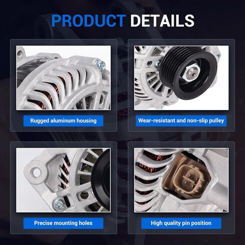 Autoround Alternator Fit for 2006-2011 Honda Civic 1.8L L4, 80A 12V CW 7-Groove Pulley, Replace# 31100RNAA01 11176N 31100RNAA012M2 in Saudi Arabia