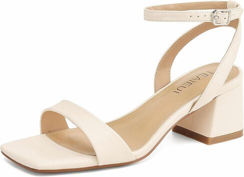 Women's Heeled Sandals Strappy Heels for Women Comfortable Chunky Heels for Women Dress Shoes Square Open Toe in Kuwait