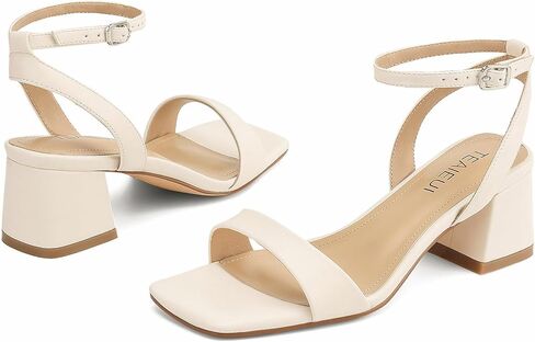 Women's Heeled Sandals Strappy Heels for Women Comfortable Chunky Heels for Women Dress Shoes Square Open Toe in Kuwait