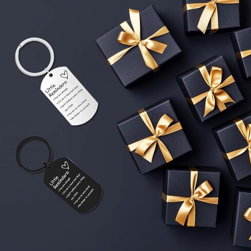 2 Pcs Little Reminders keychains for women Men Gifts Uplifting Mental Health confirmation You Are Enough Keyring Black & Silver in Saudi Arabia
