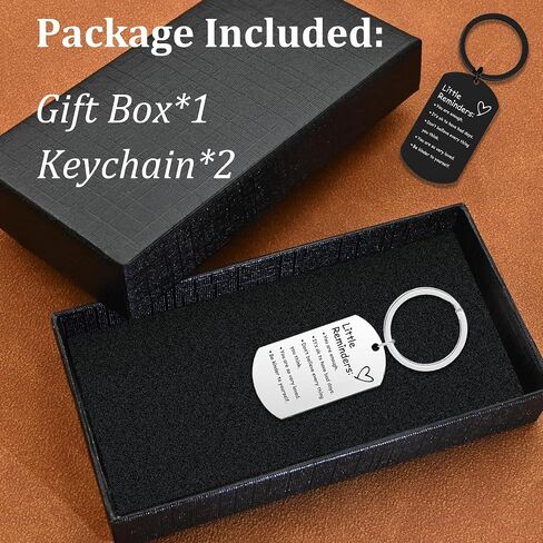 2 Pcs Little Reminders keychains for women Men Gifts Uplifting Mental Health confirmation You Are Enough Keyring Black & Silver in Saudi Arabia