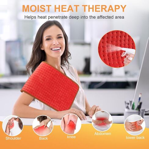 Heating Pad-Electric Heating Pads for Back,Neck,Abdomen,Moist Heated Pad for Shoulder,Knee,Hot Pad for Pain Relieve,Dry Moist Heat,9 Heat Settings,Auto Shut Off(12''×24'',Blue) in Saudi Arabia