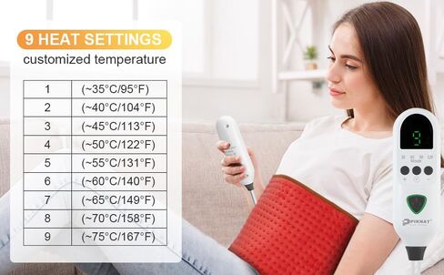 Heating Pad-Electric Heating Pads for Back,Neck,Abdomen,Moist Heated Pad for Shoulder,Knee,Hot Pad for Pain Relieve,Dry Moist Heat,9 Heat Settings,Auto Shut Off(12''×24'',Blue) in Saudi Arabia