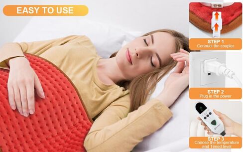 Heating Pad-Electric Heating Pads for Back,Neck,Abdomen,Moist Heated Pad for Shoulder,Knee,Hot Pad for Pain Relieve,Dry Moist Heat,9 Heat Settings,Auto Shut Off(12''×24'',Blue) in Saudi Arabia